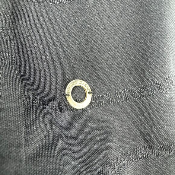 VTG Versace Classic Faux Wrap Top 40 S Black Chain Old Money Equestrian Y2K Prep - Picture 5 of 11
